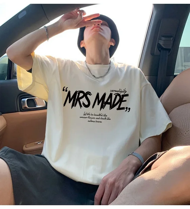 New Men's Heavyweight Cotton Oversize Tee Detail