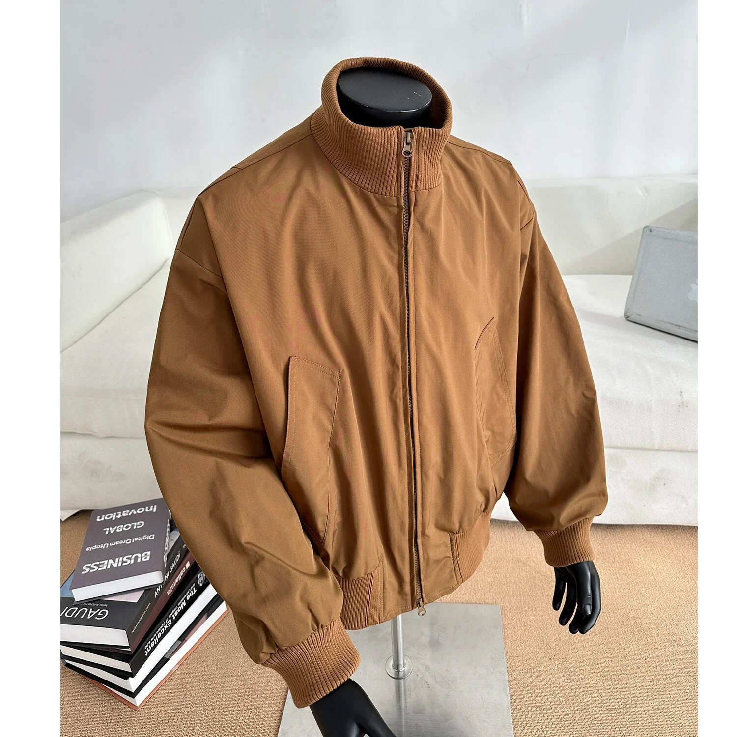 Men's Vintage Cropped Bomber Jacket