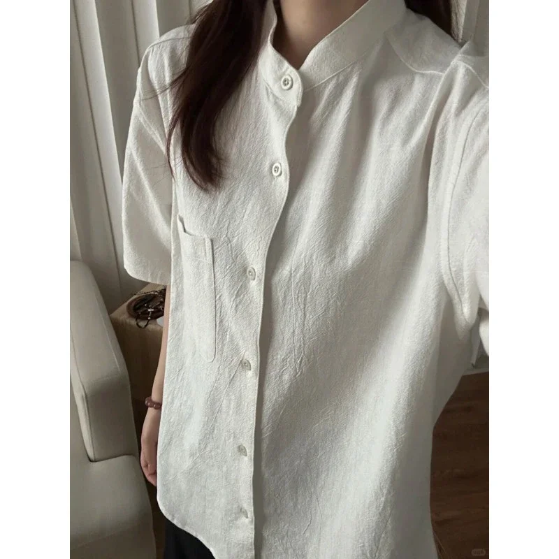Men's Bamboo-Cotton Short Sleeve Mandarin Shirt