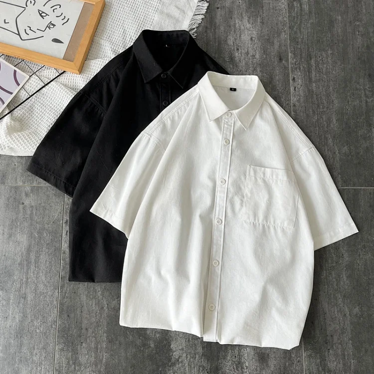 Men's Summer Casual Cotton Short-Sleeve Shirt