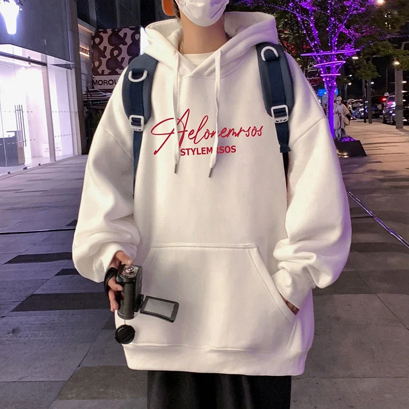 American Streetwear Men's Oversized Cotton Hoodie