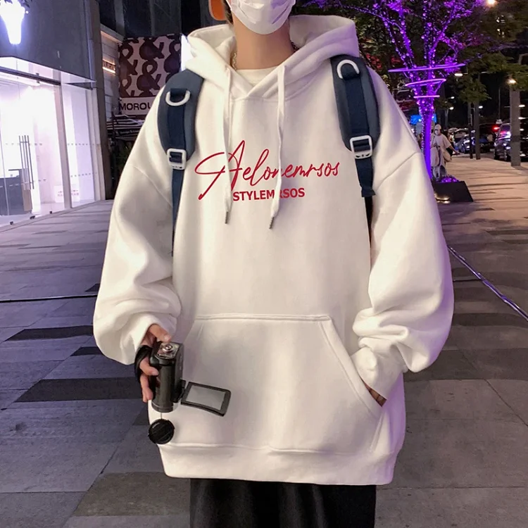 American Streetwear Men's Oversized Cotton Hoodie