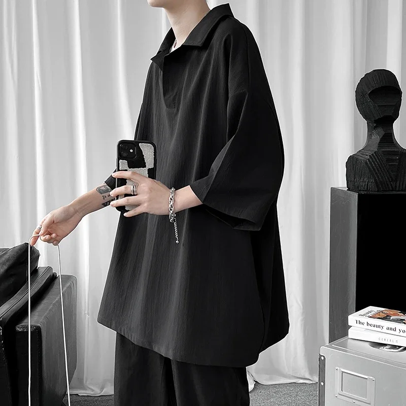 Men's Oversized Solid Polo T-Shirt