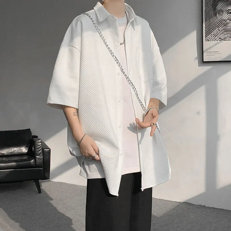 Baroque Japanese Men's Boyfriend Short-Sleeve Shirt