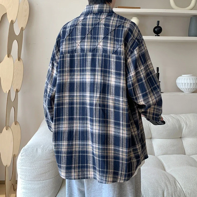 2025 Men's Plus-Size Retro Plaid Shirt