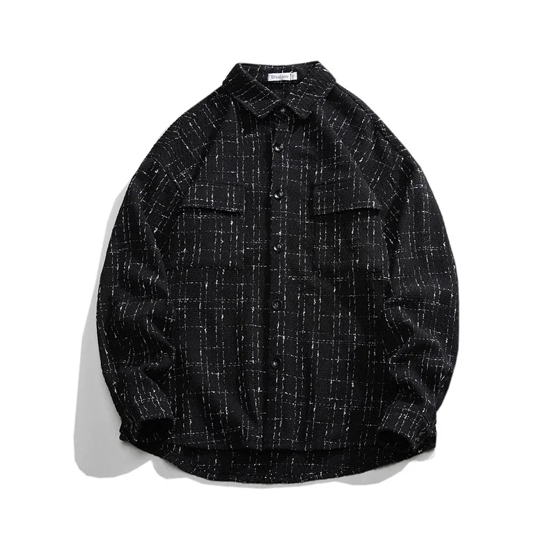 Men's Chic Houndstooth Oversized Work Jacket