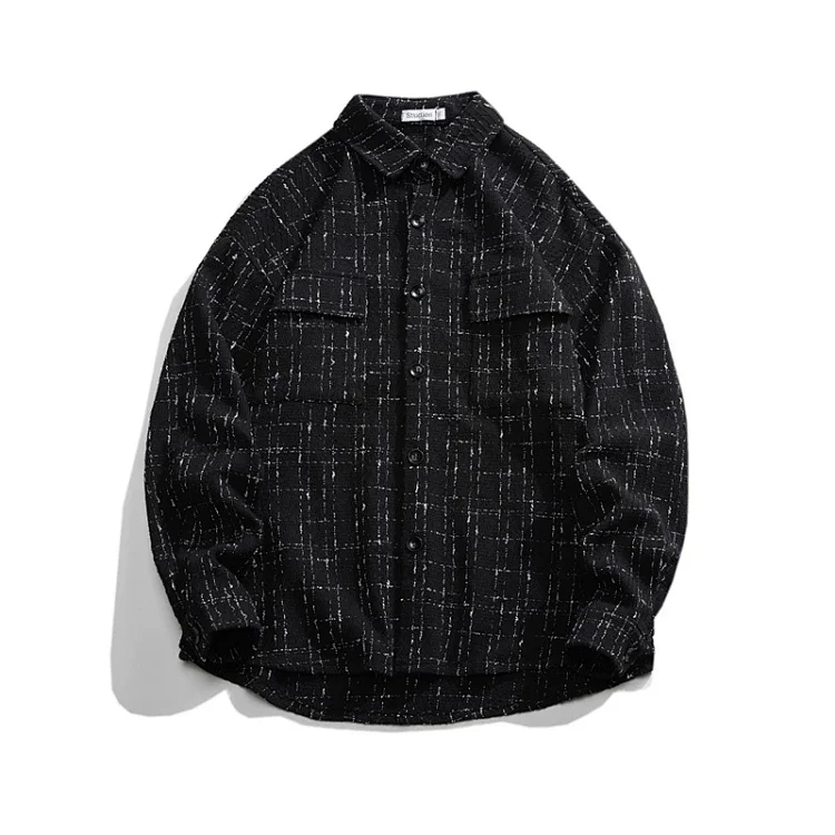 Men's Chic Houndstooth Oversized Work Jacket