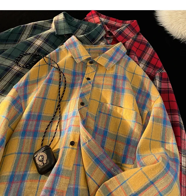 Men's Plus Size Plaid Flannel Overshirt Detail