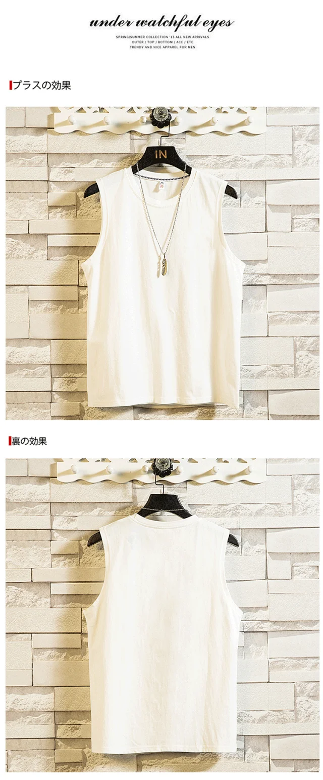 Summer Men's Cotton Printed Tank Top Detail