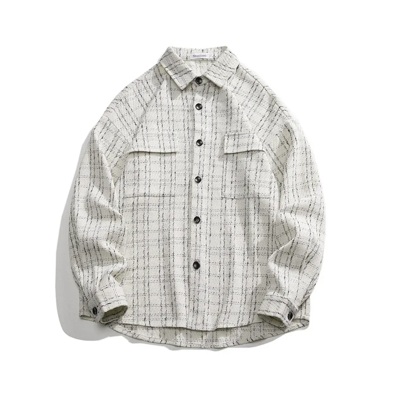 Men's Chic Houndstooth Oversized Work Jacket