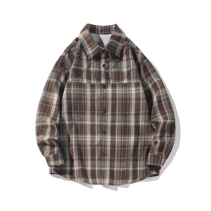 2025 Men's Plus-Size Retro Plaid Shirt