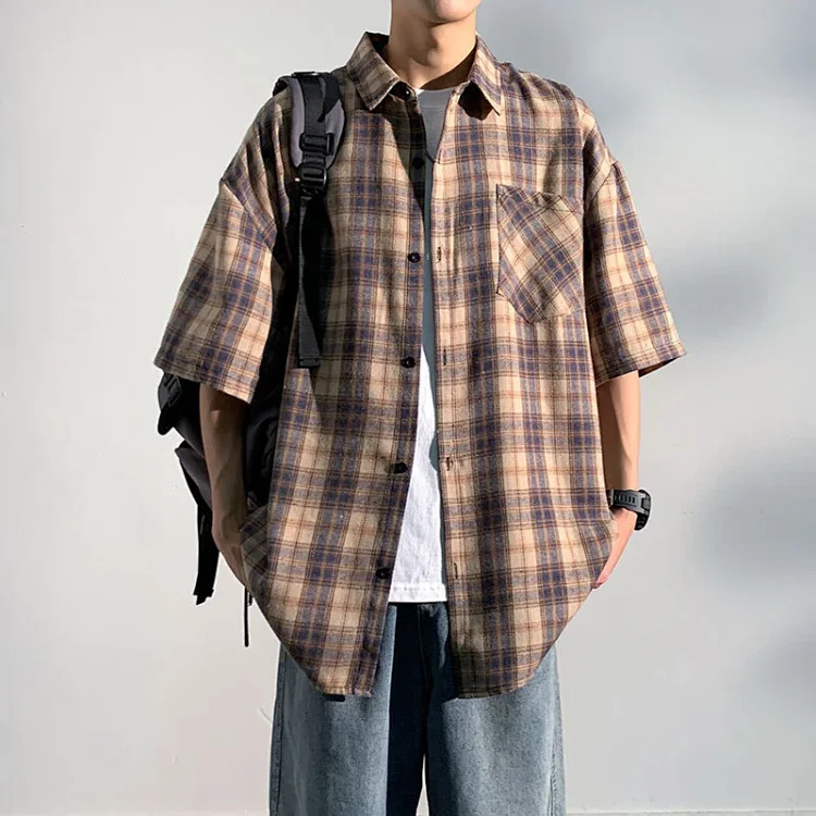 Men's 2025 New Plaid Short Sleeve Shirt
