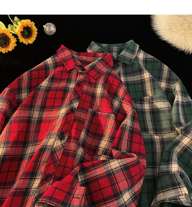 Men's Plus Size Plaid Flannel Overshirt Detail