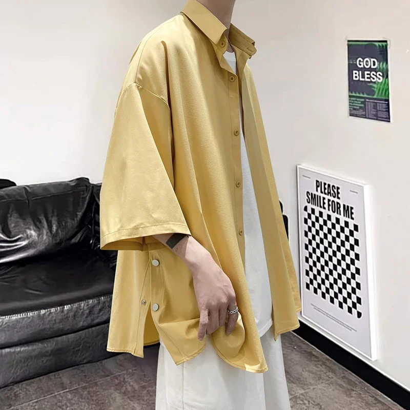 Men's Designer Chiffon Mid-Sleeve Shirt