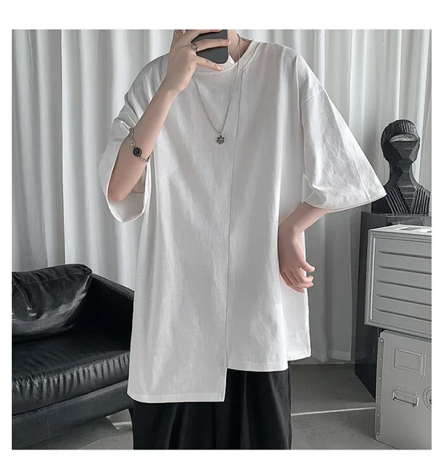 Men's Trendy Solid Half Sleeve Tee Detail