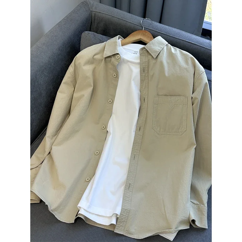 2025 Men's Khaki Cotton Work Shirt