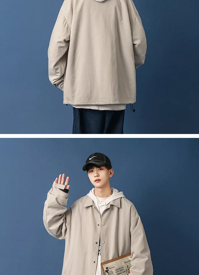 Men's Plus Size Korean Coach Jacket Detail