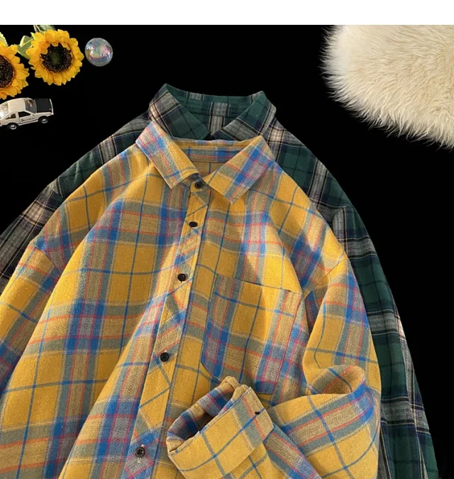 Men's Plus Size Plaid Flannel Overshirt Detail