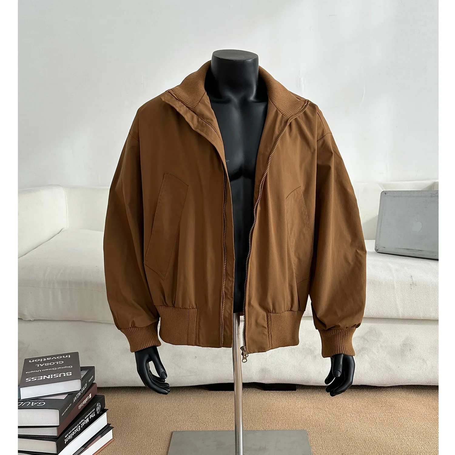 Men's Vintage Cropped Bomber Jacket