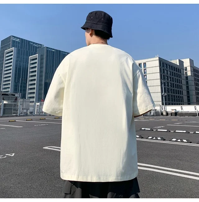New Men's Heavyweight Cotton Oversize Tee Detail