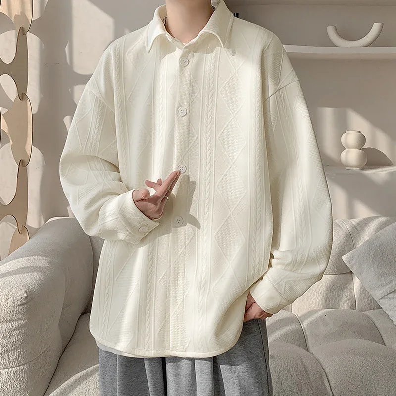 Trendy Boys' Jacquard Long Sleeve Shirt