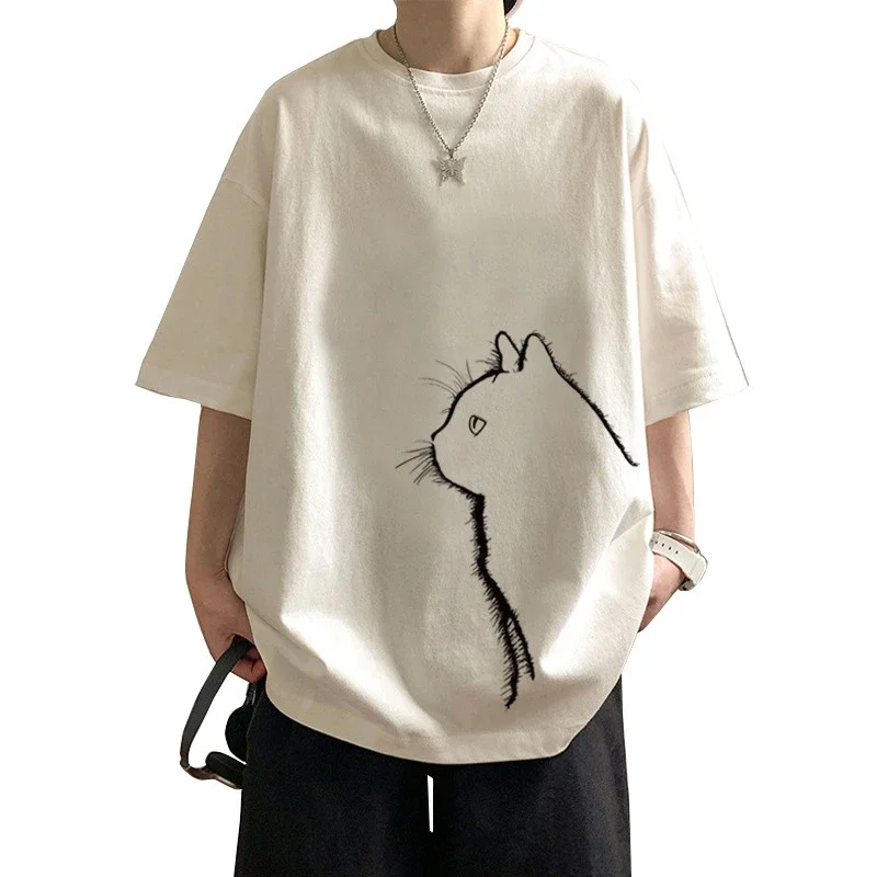Men's Couple Cat Print Tee