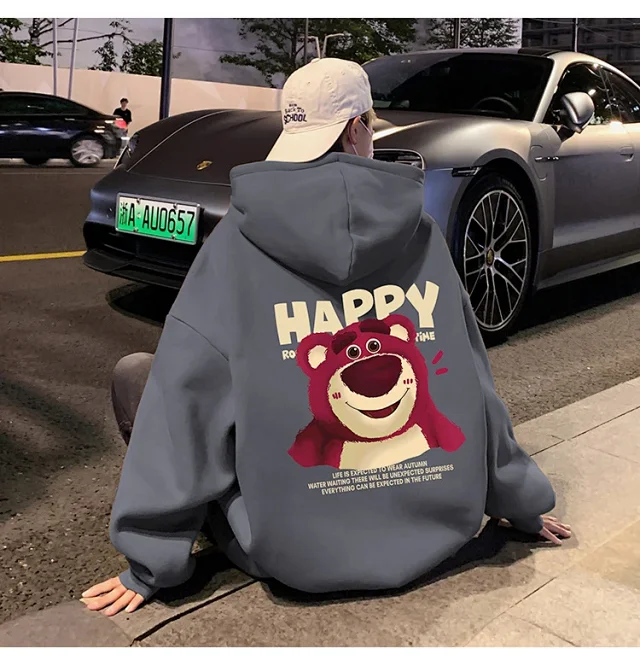 Men's Strawberry Bear Heavy Fleece Hoodie Detail