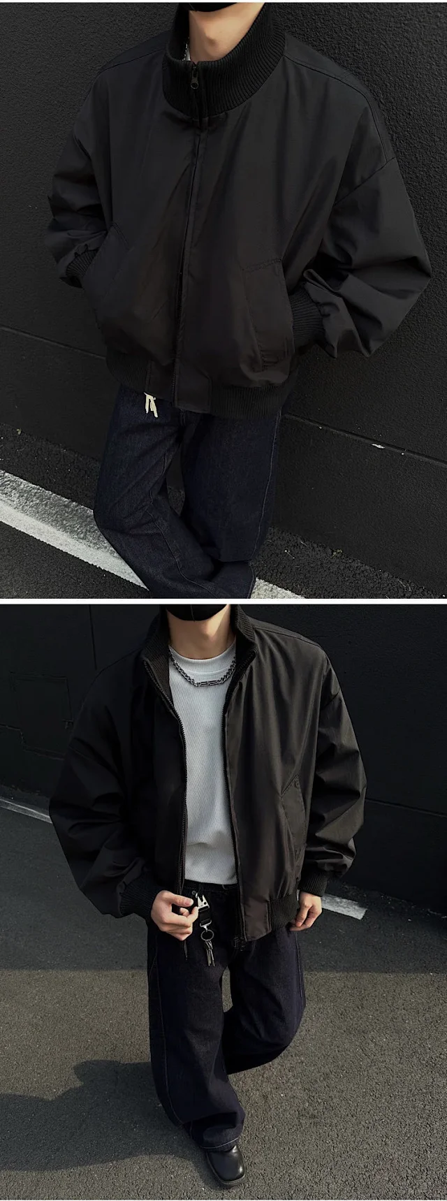 Men's Vintage Oversized Bomber Jacket Detail