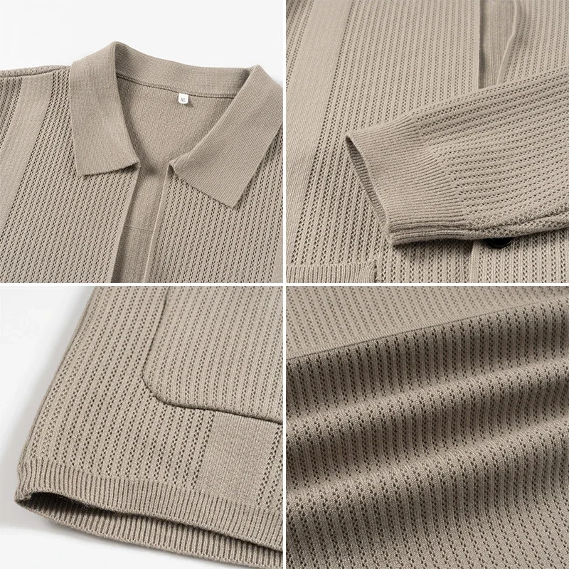 Ruicheng Men's New Lapel Knit Cardigan