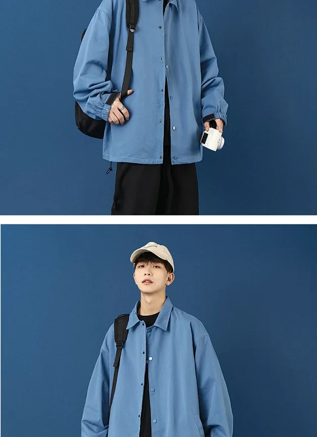 Men's Plus Size Korean Coach Jacket Detail