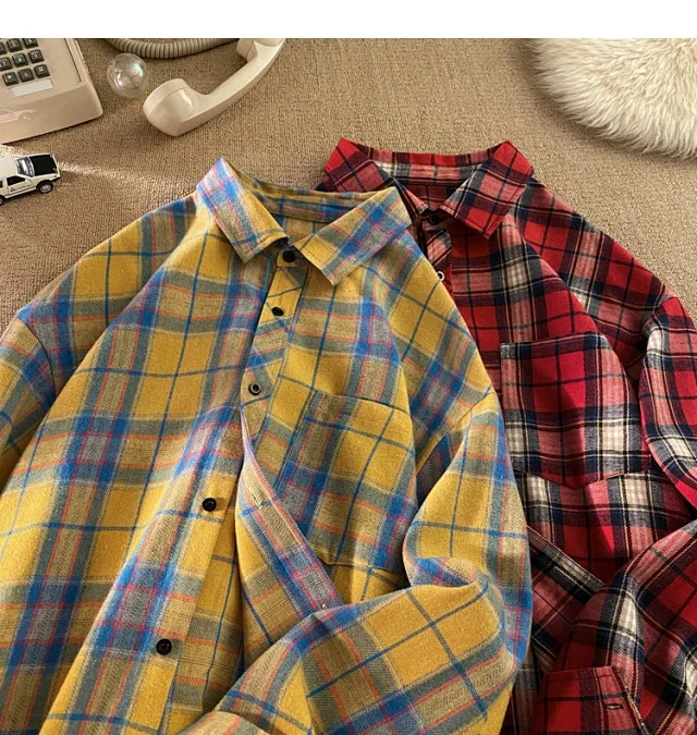 Men's Plus Size Plaid Flannel Overshirt Detail