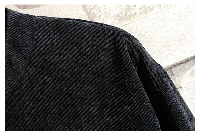 Men's Long Sleeve Korean Corduroy Shirt Detail