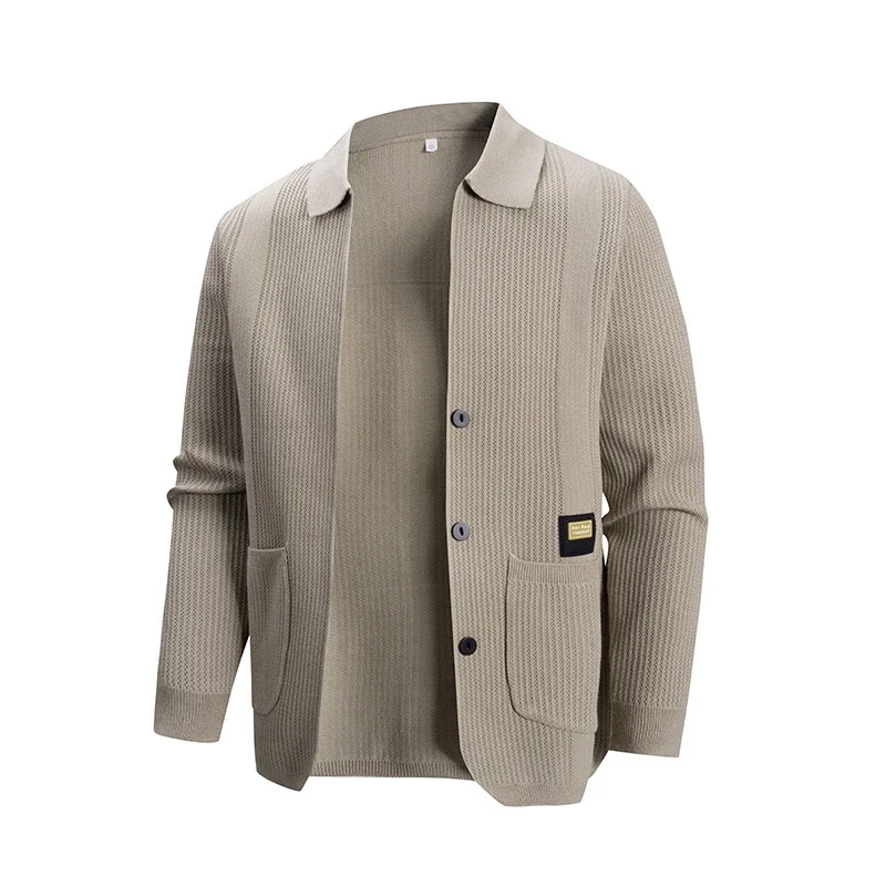Ruicheng Men's New Lapel Knit Cardigan