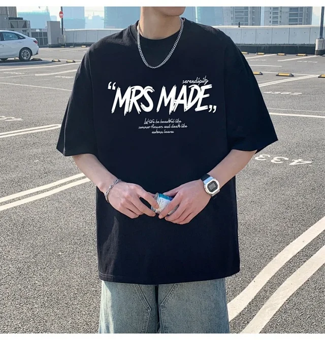 New Men's Heavyweight Cotton Oversize Tee Detail