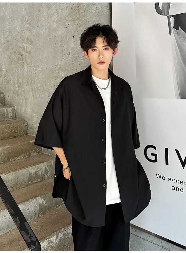 Men's Designer Chiffon Mid-Sleeve Shirt Detail