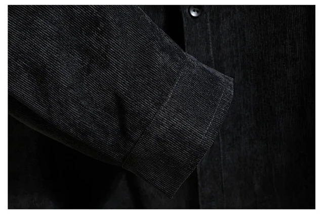 Men's Long Sleeve Korean Corduroy Shirt Detail
