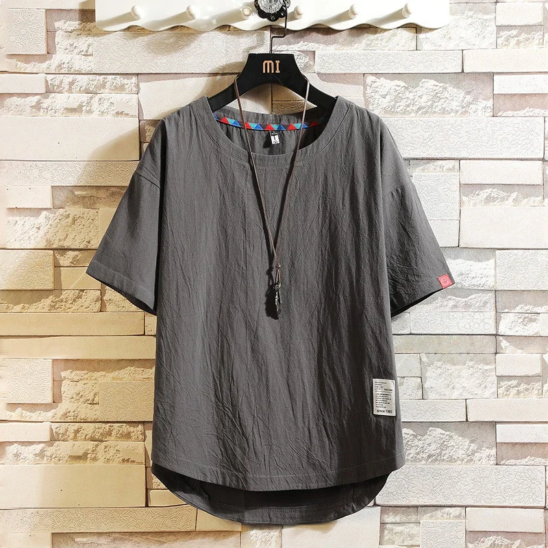 Men's Japanese Loose-Fit Solid Tee
