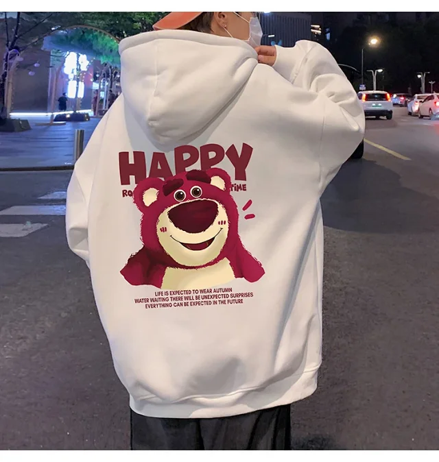 Men's Strawberry Bear Heavy Fleece Hoodie Detail