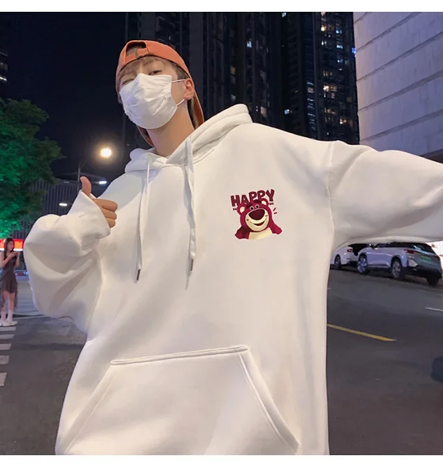 Men's Strawberry Bear Heavy Fleece Hoodie Detail