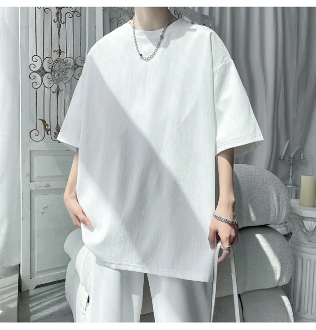 Unisex Oversized Ice Silk Draped Tee Detail