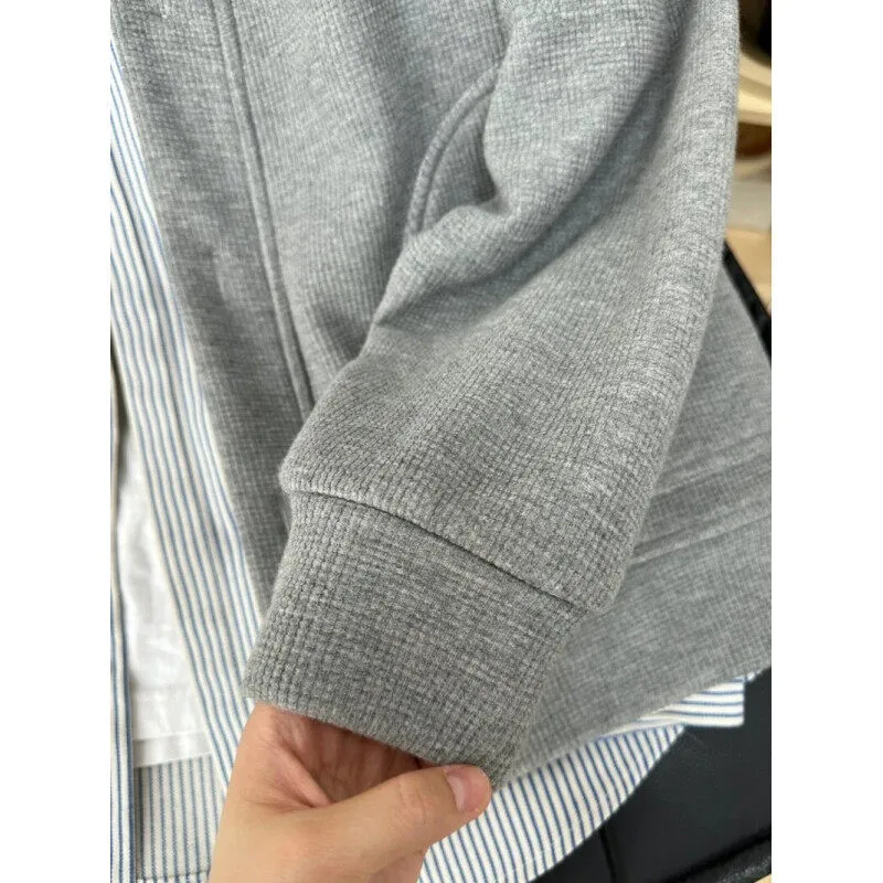 Spring 2025 Japanese Casual Waffle Cardigan