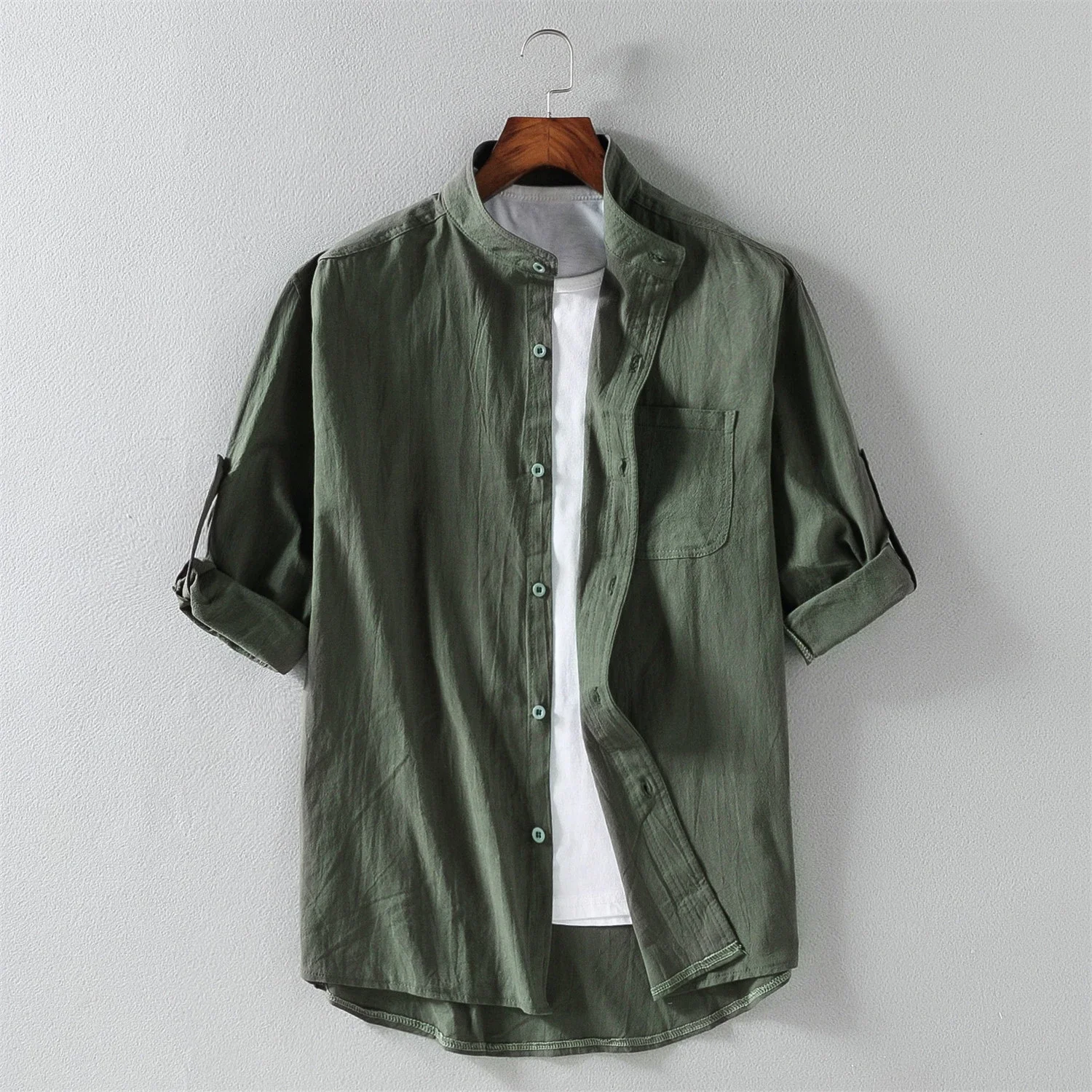 Men's Casual Linen Short Sleeve Shirt