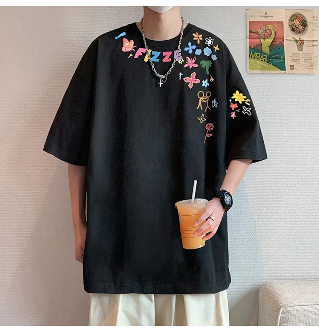 Men's Heavyweight Cotton Plus-Size T-Shirt Detail