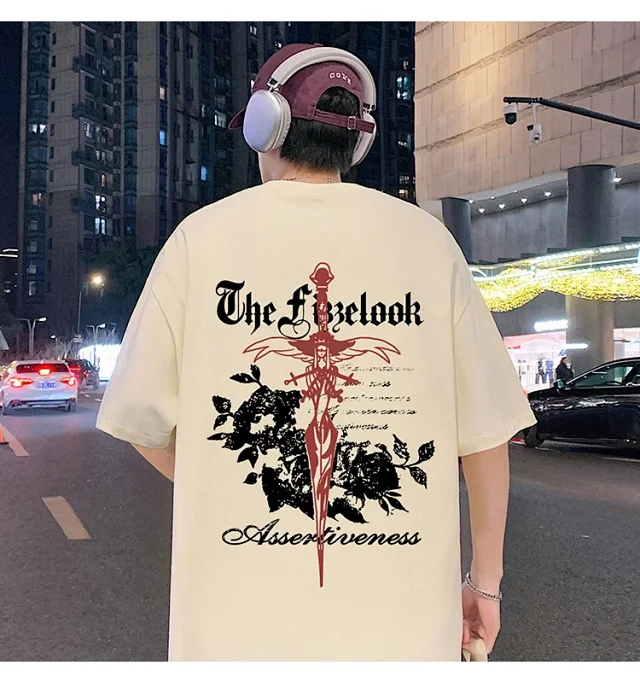 Men's Heavyweight Cotton Thick Short-Sleeve Tee Detail