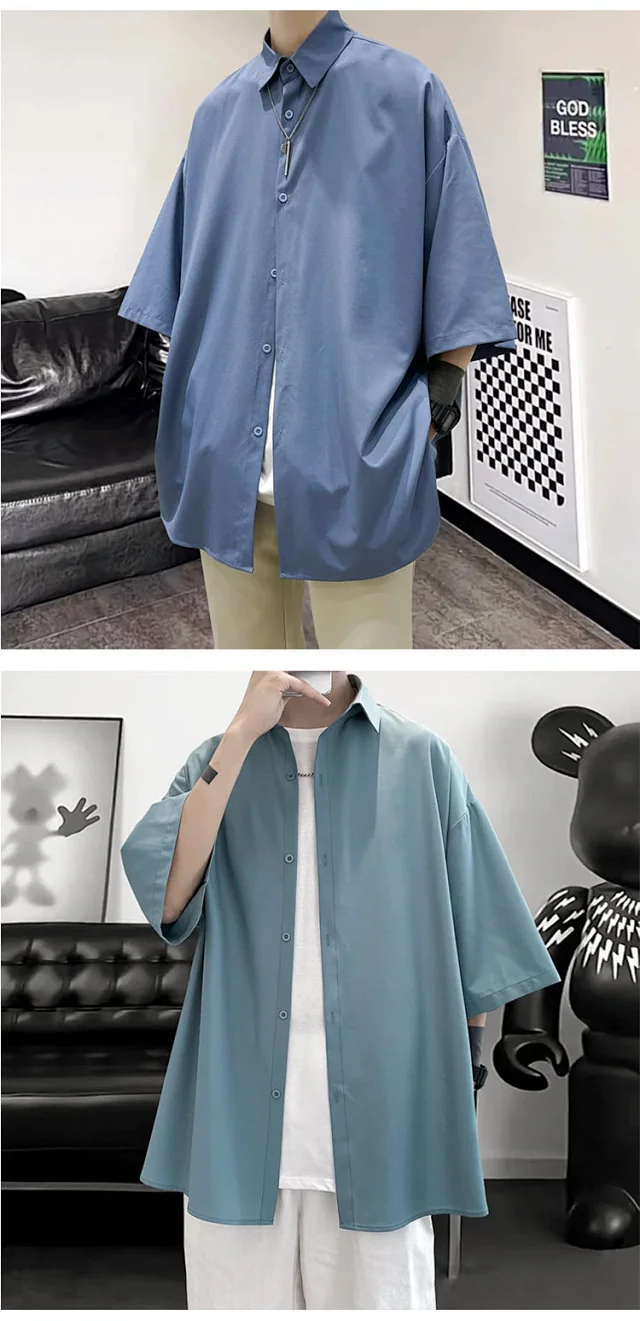 Men's Designer Chiffon Mid-Sleeve Shirt Detail