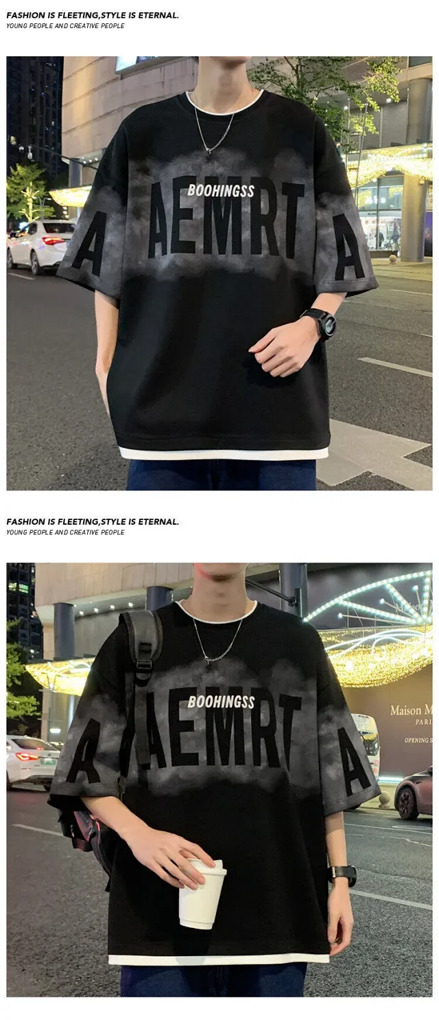 Men's American High Street Layered T-Shirt Detail