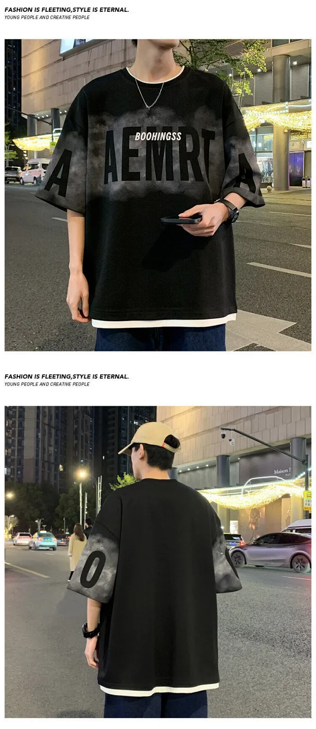 Men's American High Street Layered T-Shirt Detail