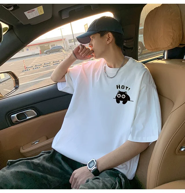 Men's Heavyweight Cotton T-Shirt 2025 Loose Detail