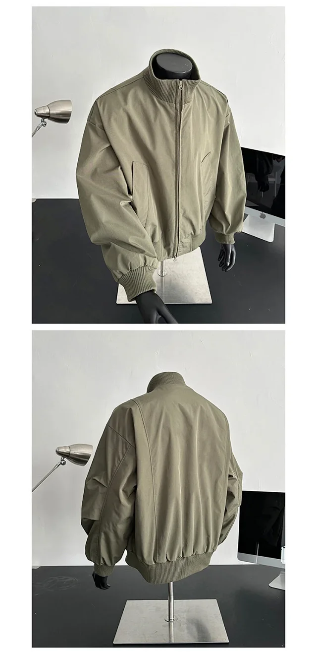 Men's Vintage Cropped Bomber Jacket Detail