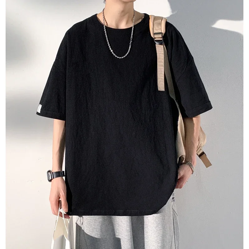 Men's Linen-Like Oversized Summer Tee
